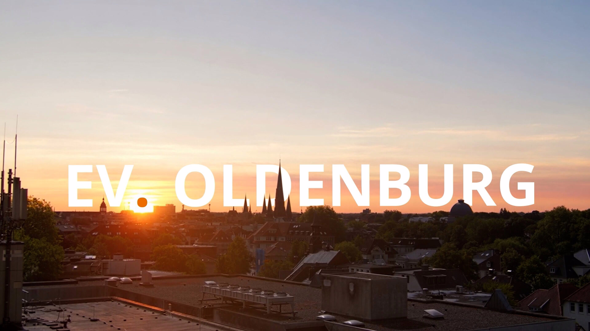 Startbild des Imagefilms „Wir sind EV.“ mit dem Schriftzug „EV. Oldenburg“.